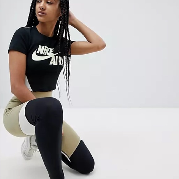 Nike Air Cropped Black & Neon T-Shirt ✔️ - Picture 2 of 4